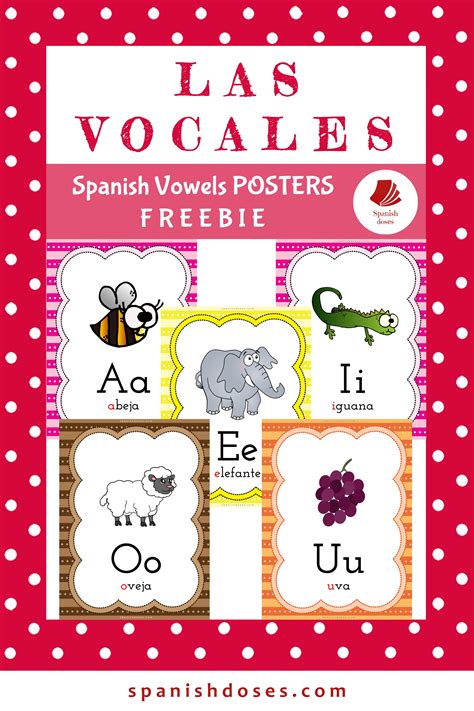 Las Vocales En Español Spanish Vowels Posters Freebie Spanish Doses