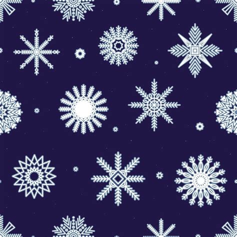 Premium Vector Winter Seamless Pattern With Abstract Snowflakes On