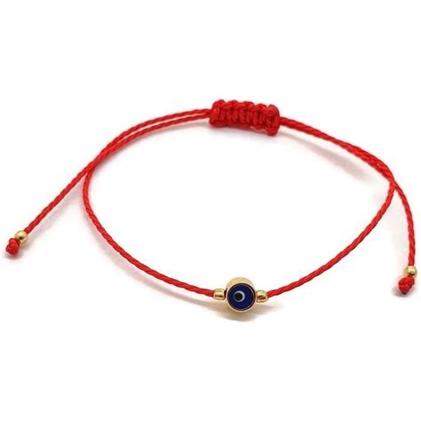 By Dalia Bracelet Fil Rouge Œil Turc Bleu Tournant Pour Bonne