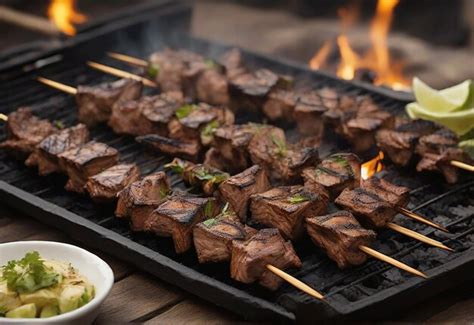 Premium Photo A Mouthwatering Display Of Perfectly Grilled Skewers Of