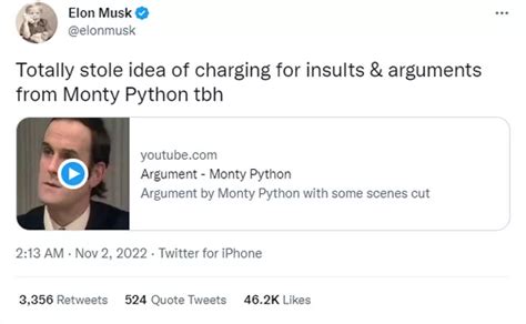 Elon Musk Stole Idea Of Charging For Insults And Arguments From Monty