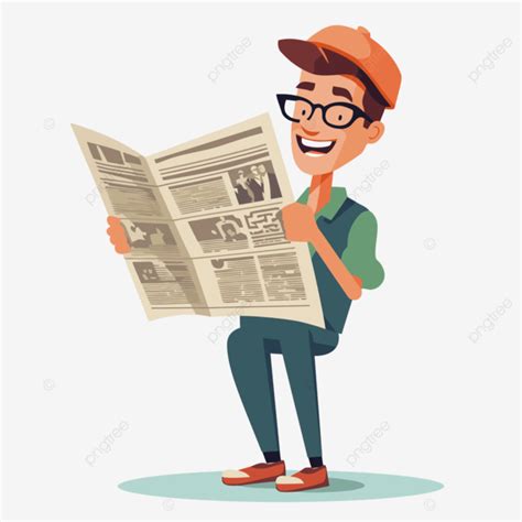 Article Clipart Newspaper Man Reading The Newspaper Cartoon Design