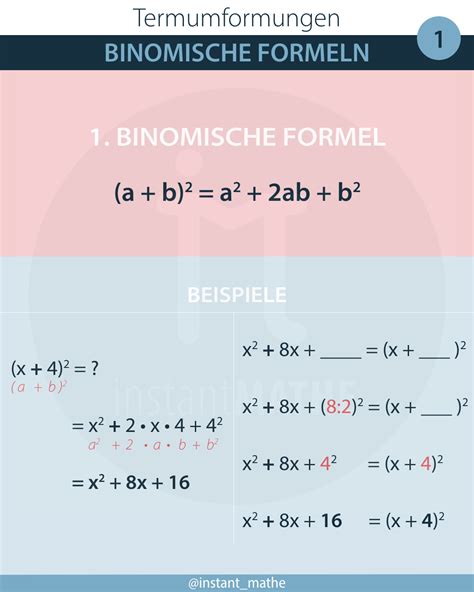 Binomische Formeln InstantMathe