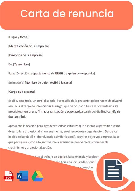 Modelo Carta De Renuncia Carta De Renuncia Cartas De Recomendacion