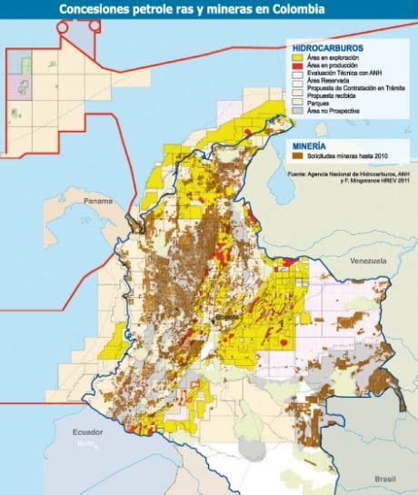 Concesiones Petroleras Y Mineras En Colombia La Nueva Cedib