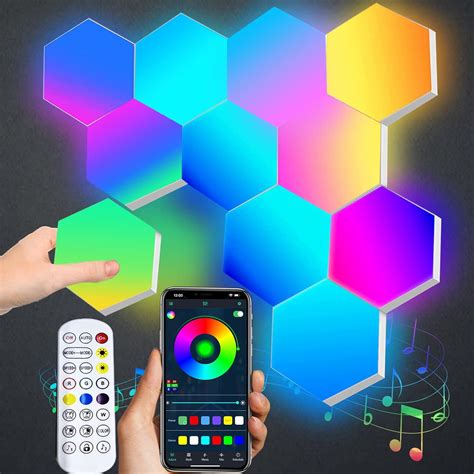 Rgb Led Vägglampa Smart Sexkantig Vägglampa Led Plattor App Och