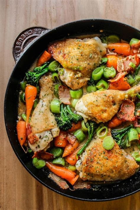 White Wine Braised Chicken And Vegetables A Saucy Kitchen