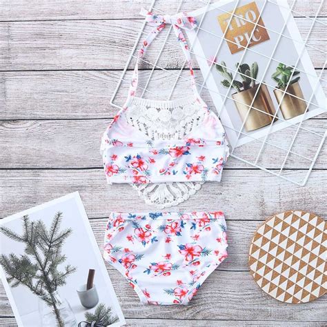 Girls Summer Bikini Set Tassel Tankini Swimsuits S Grandado