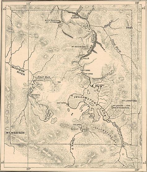 1872 Map Of Yellowstone National Park Drawing By Antique Engravings