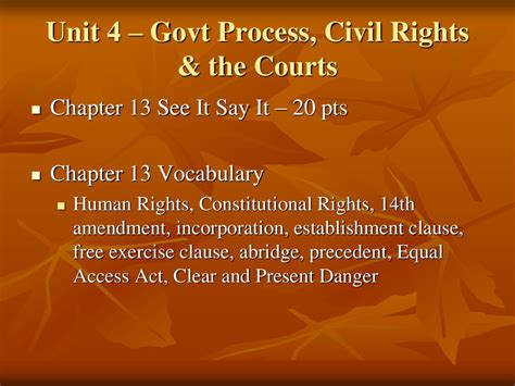 Unit 4 Government Process Civil Rights And The Courts Ppt Download