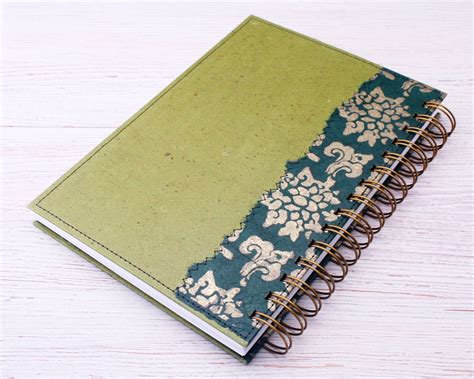 Lined Green Notebook / green journal / spiral bound notebook | Etsy