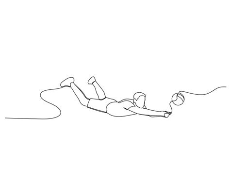 Continuous Single Line Drawing Of Male Volleyball Vector Image