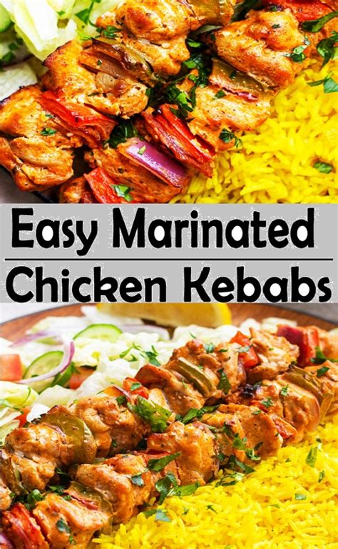 Easy Marinated Chicken Kebabs Food Menu