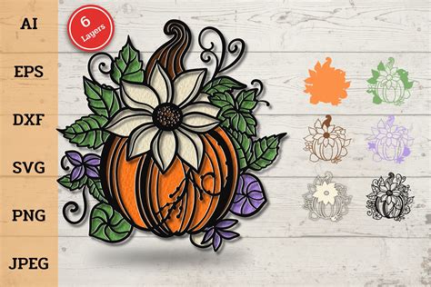 3D Layered Halloween Pumpkin Graphic By Chorry Studio Creative Fabrica