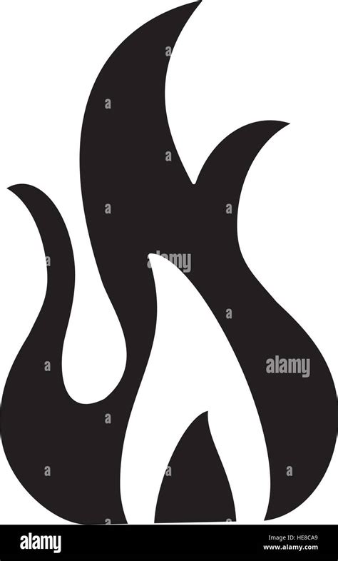 Silhouette Fire Flame Burn Hot Design Stock Vector Image Art Alamy