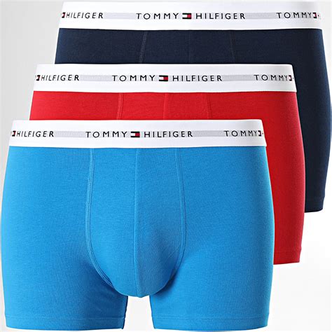 Tommy Hilfiger Lot De 3 Boxers Signature Essentials 2761 Rouge Bleu