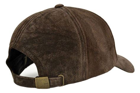 Dark Brown Suede Leather Baseball Cap Winner Caps Mfg Company