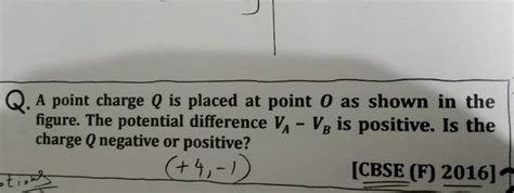 Q A Point Charge Q Is Placed At Point O As Shown In The Figure The Pote