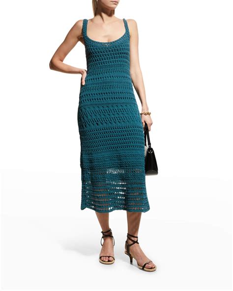 Vince Cotton Lace Crochet Midi Dress Neiman Marcus