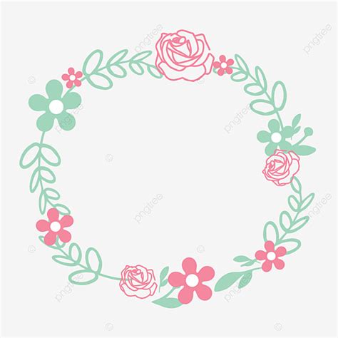 Pink Floral Border Svg