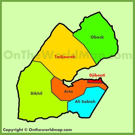 Administrative map of Djibouti