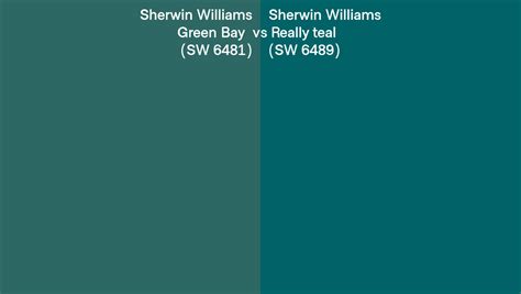 Sherwin Williams Green Bay Vs Really Teal Side By Side Comparison