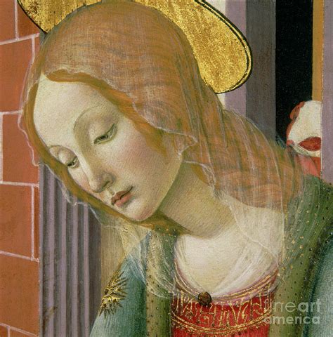 Face Of The Virgin Detail Painting By Francesco Botticini