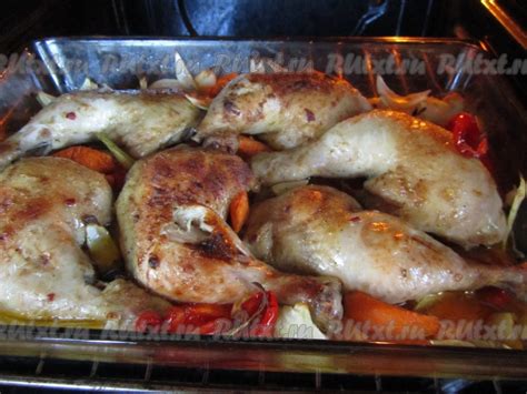 Куриные окорочка, запечённые с овощами: 9 фото в рецепте
