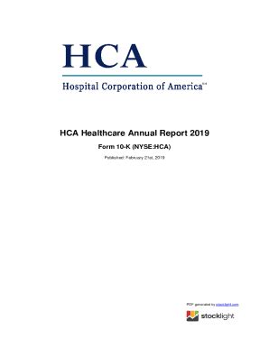 Fillable Online Hca Healthcare Annual Reports Fax Email Print Pdffiller