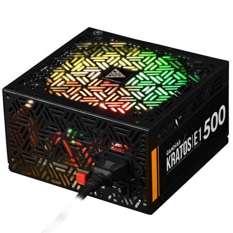 Fonte Gamer Gamdias Kratos E1 500w Rgb 80 Plus Bronze Pfc Ativo E1