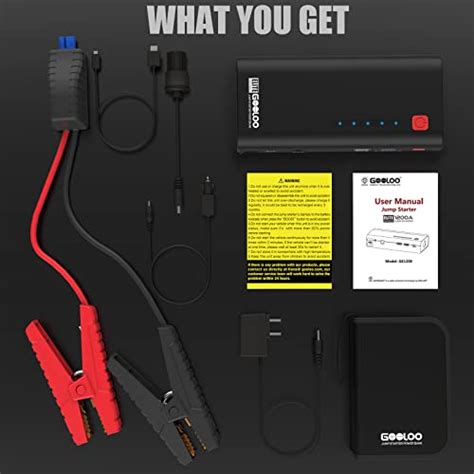 Gooloo Jump Starter A Peak Car Starter V Supersafe Lithium Jump