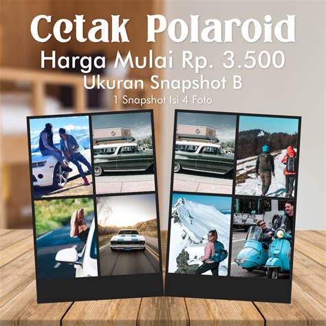 Cetak Polaroid Ukuran Snapshot B 1 Lembar Isi 4 Foto Background Hitam