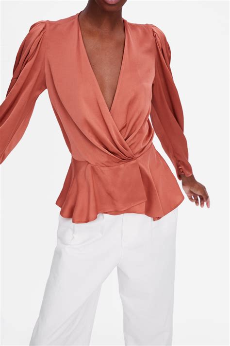 Satin Wrap Blouse New In Woman Zara United States Wrap Blouse