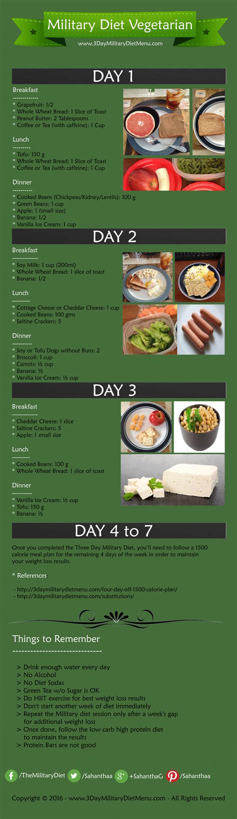 7 Day Military Diet Plan Printable