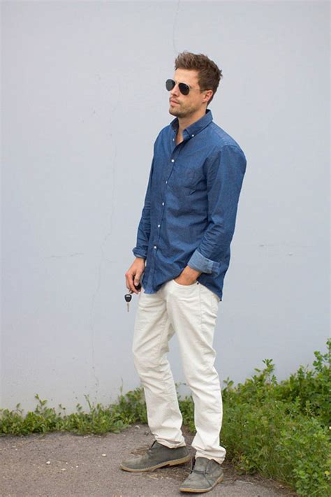 Mens Chambray And Denim Style Famous Outfits