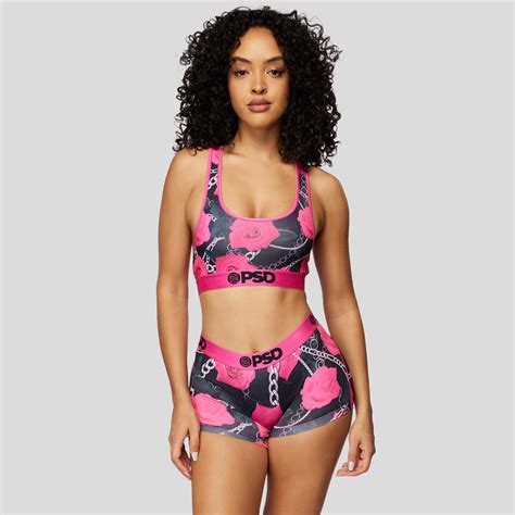 Neon Pink Rose Sports Bra Psd New Zealand