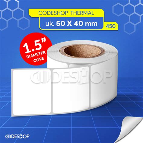 Jual Codeshop Label Thermal 50x40 Mm 1 Line Core 1 5 Inch Isi 450 Pcs