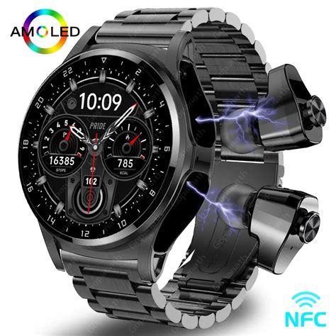 Nowy Zestaw S Uchawkowy Bluetooth NFC Smartwatch TWS Z Wy Wietlaczem 1