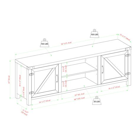 Woven Paths Farmhouse Barn Door Tv Stand For Tvs Up To 80 Reclaimed