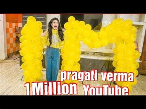 Pragati Verma 1 Million YouTube Subscribers Celebration Yellow Theme