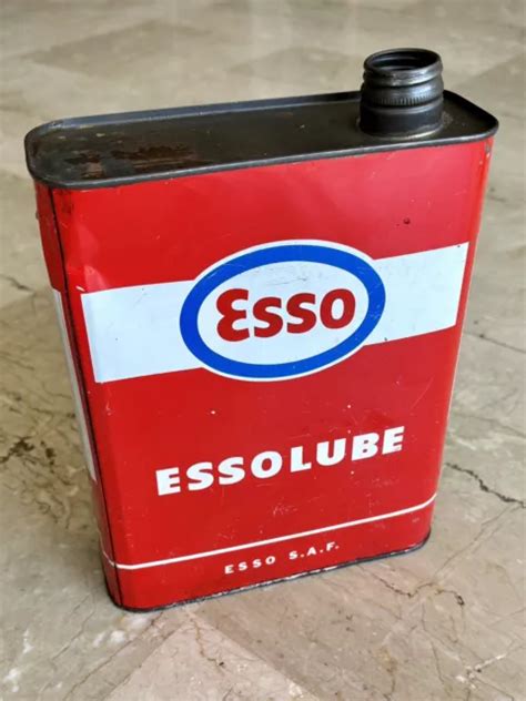 Ancien Bidon D Huile Esso Goutte D Huile Litres Collection Garage Eur