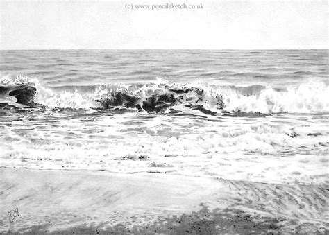 Seascape In Pencil Drawing by Anna Shipstone