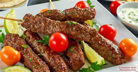 Beef Kofta Kebabs With Yogurt Sauce In A Foreman Grill Recipe