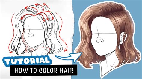 🎓 How To Color Semi Realistic Hair ️ Digital Art Tutorial Youtube