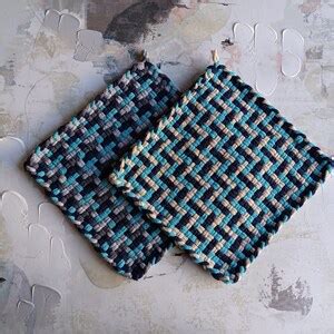 Large Cotton Potholder Trivet With Loop Hot Pad Cotton Etsy