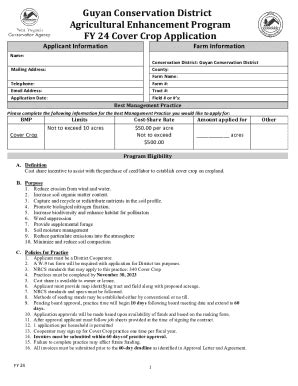 Fillable Online Fy Cover Crop Application Pdf Fax Email Print