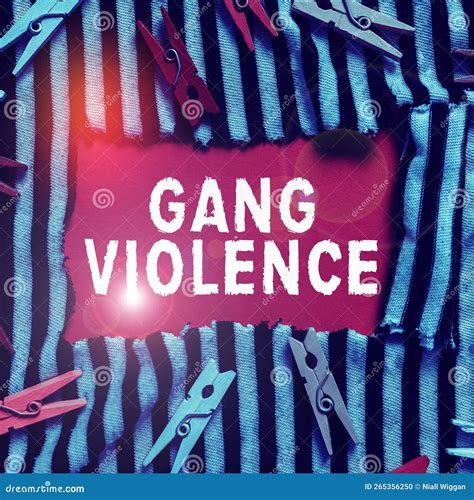 Text Caption Presenting Gang Violence. Concept Meaning Infringement of