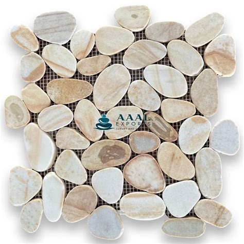 Tan Yellow Indian River Pebble Mosaic Tile Thickness 10 Mm At Rs 95