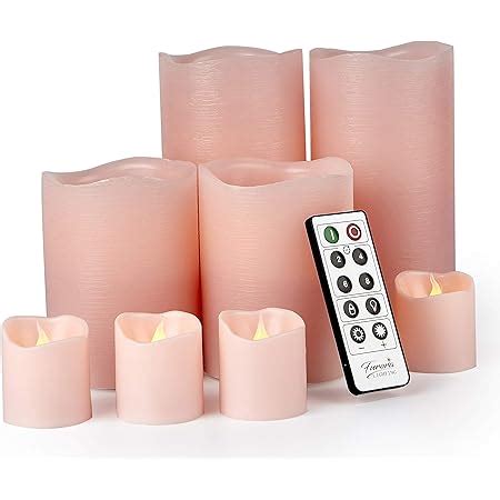 Amazon Girimax Blush Pink Flameless Led Pillar Candles With Remote