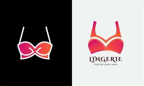 Lady Girl Lingerie Logo Icon Sexy Woman Bra Female Under Clothing Modern Image Template